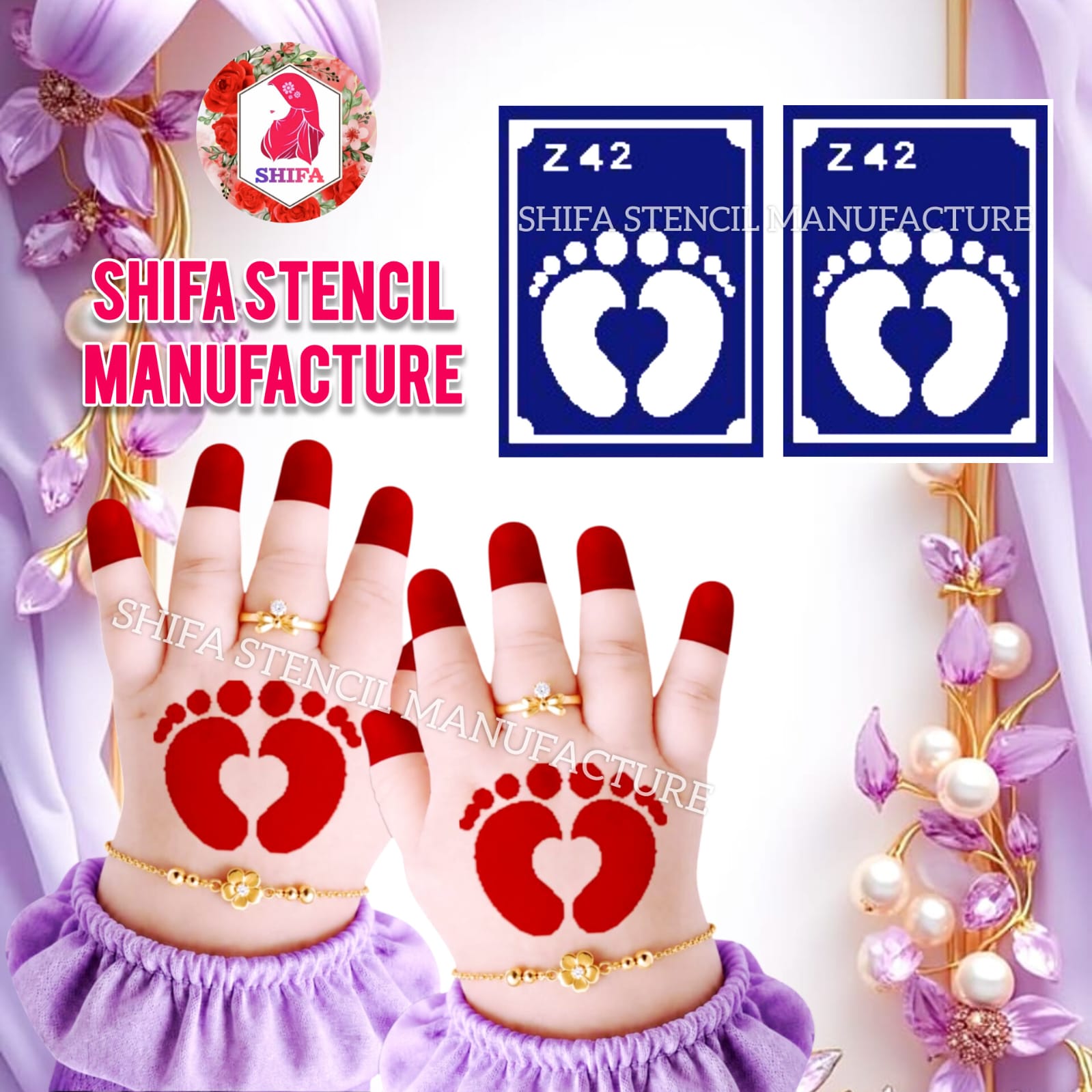Z 42 Tiny Steps Mandala - Sticker overview - Shifa Stencil Manufacturer